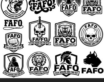 Pacchetto SVG FAFO / Design distintivo F*** Around Find Out / SVG lupo aggressivo / File di taglio Silhouette Cricut / Download immediato