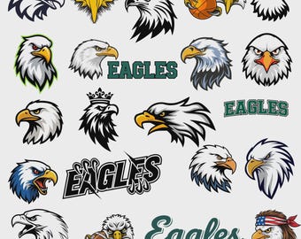 Eagles Face SVG, Eagle SVG, Eagle Head svg Cut File, Bald Eagle SVG, Eagle Clipart png, Cricut Silhouette Design, Download istantaneo