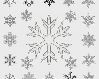 Pacchetto SVG di fiocchi di neve / File di taglio di fiocchi di neve invernali / Clipart di fiocchi di neve natalizi / Download istantaneo / File Cricut per artigianato e decorazioni fai da te
