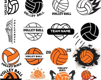 Pacchetto svg di pallavolo, nome della squadra di pallavolo SVG, monogramma di pallavolo png, logo di pallavolo, mamma di pallavolo SVG, file Cricut clipart di pallavolo