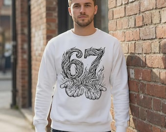 Seis Siete 67 PNG SVG / Meme divertido 67 Diseño de señal de mano / Gráfico de número viral / Archivo de corte de silueta Cricut Descarga digital Uso instantáneo