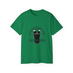 Please Pass The Guinness Pint Tee | Beer Pub Shirt, St. Patrick's Bar Tee image 2