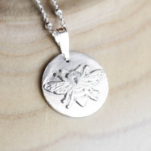 Silver Bee Necklace , Bee Fine silver , Bee pendant , Bee necklace , .999 Silver , Minimalist , Small