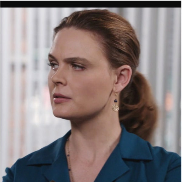 As seen on Bones , As seen on Dr Brennan , Emily Deschanel , Bronze and Lapis Lazuli Earrings , Lapis Lazuli earrings , Tribal earrings