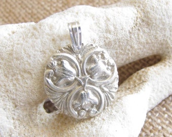 Silver Flower Pendant , Tulips Fine silver , Floral pendant , Flower necklace , .999 Silver , Minimalist