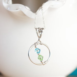 Mother&#39;s Day Birthstone Necklace ,  Custom Mother&#39;s Day Gift , Birthstone necklace for mom , Sterling Silver Necklace , Birthstone jewelry