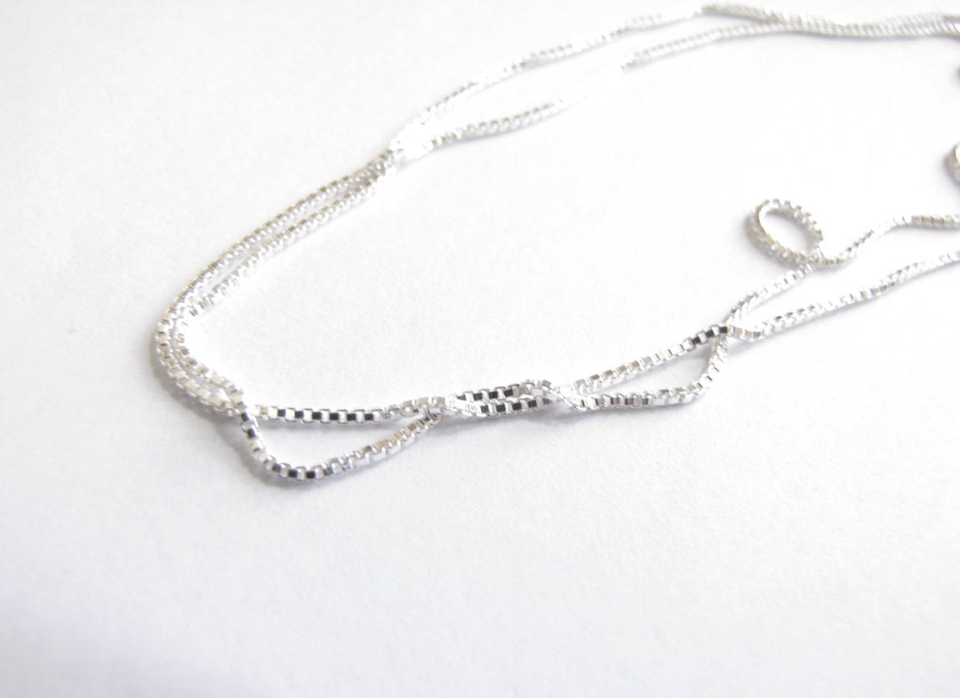 18" Box Chain , Sterling Silver Box Chain , .925 Thick Chain - Etsy