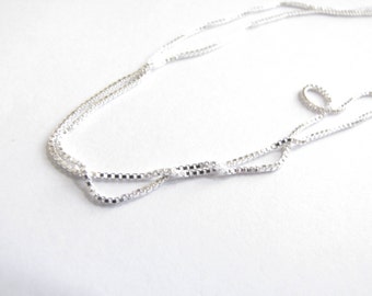 20in Chain Sterling Silver box chain , thick  .925