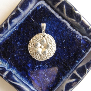 Silver Flower Pendant , Fine silver , Floral pendant , Flower necklace , .999 Silver , Minimalist image 3
