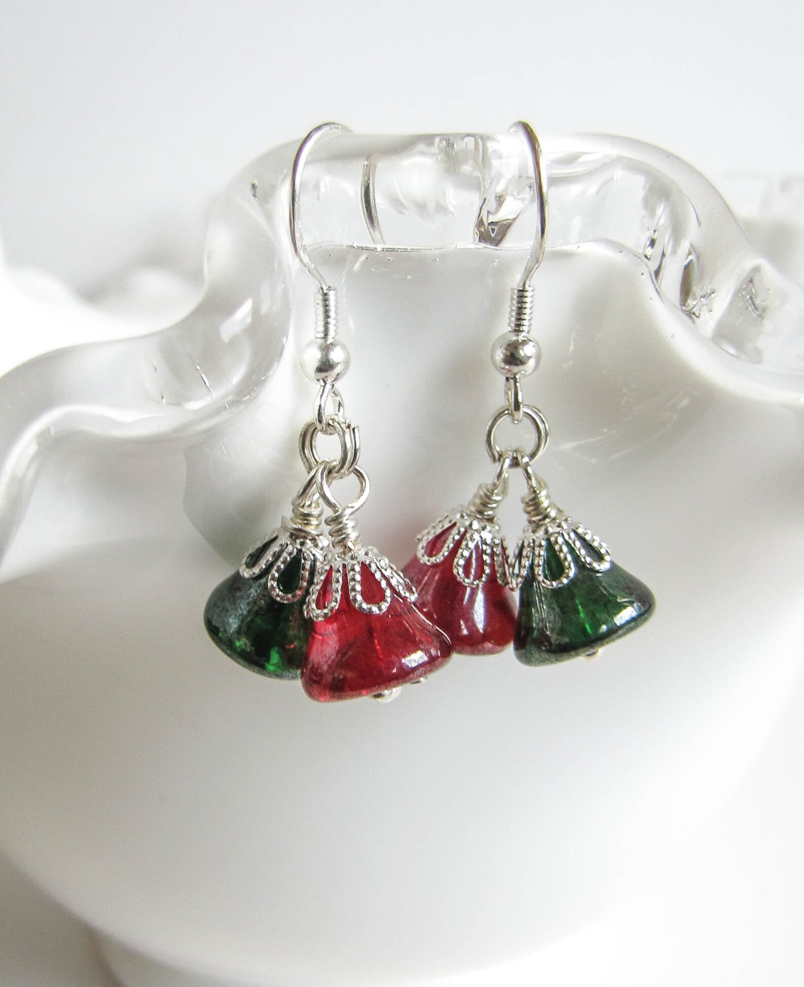 Jingle Bell Earrings Christmas Earrings Red and Green Etsy Denmark