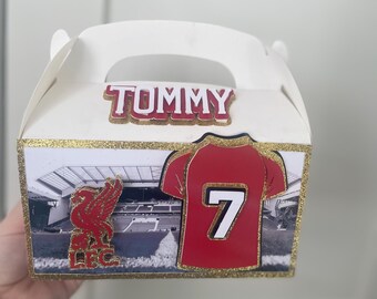 Pudełko na upominki na imprezę 3D z motywem drużyny piłkarskiej LFC Liverpool