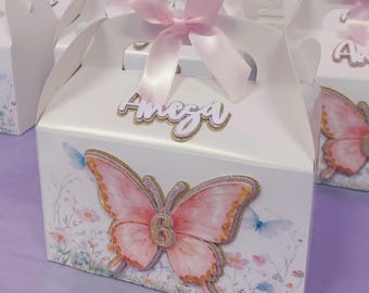 Pudełko na upominki imprezowe 3D z motywem motyla – personalizowana torebka na smakołyki