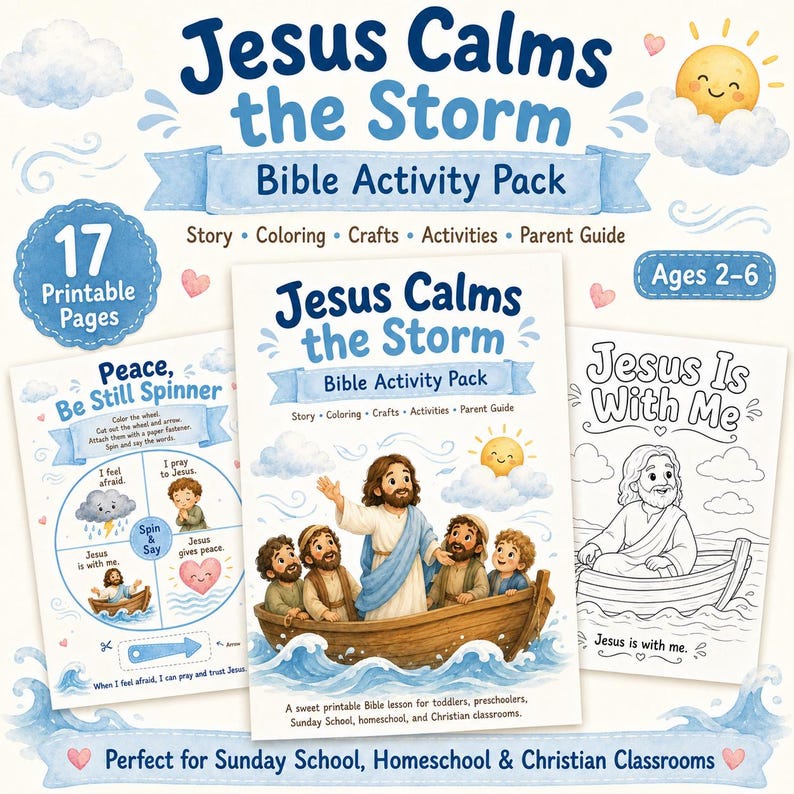 Jesus Calms the Storm Bible Activity Pack - Etsy