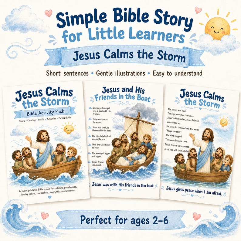 Jesus Calms the Storm Bible Activity Pack - Etsy
