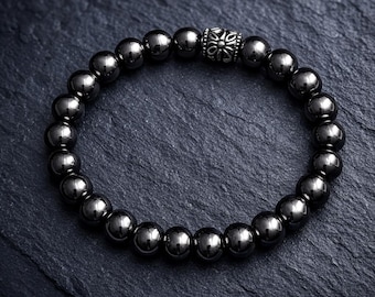 Hematite Bracelet – Grounding & Protection Bracelet | Minimalist Black Gemstone Jewelry | Handmade in NYC | The Shadow Within