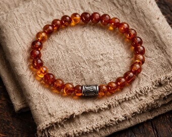 Baltic Amber Healing Bracelet | Natural Amber Jewelry | Calming Energy Bracelet | Genuine Amber Bead Bracelet | Handmade NYC