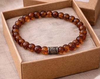 Baltic Amber Bracelet Gift for Her | Genuine Amber Jewelry | Meaningful Handmade Bracelet | Natural Amber Gift |  The Light Within by AVILA