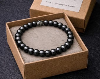 Hematite Beaded Bracelet for Women | Midlife Grounding Jewelry | Crystal Anxiety Bracelet | Handmade Gift for Her