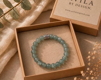 Nephrite Jade Bracelet, Natural Green Gemstone Beaded Stretch Bracelet, Handmade Crystal Jewelry, Meaningful Gift for Balance & Renewal