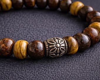 Tiger's Eye Gemstone Bracelet | Courage, Clarity, Strength | Handmade NYC Stretch Bracelet