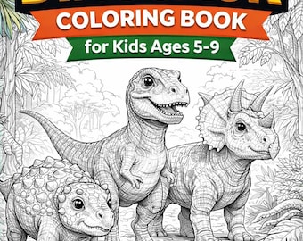 Realistic Dinosaur Coloring Book for Kids Ages 6-10 – 50 Detailed Printable Pages – Instant Download PDF