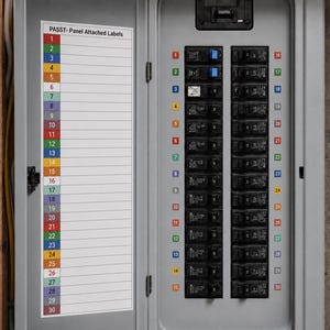 30 Circuit- Adhesive Breaker Panel Label Directory Multi Color