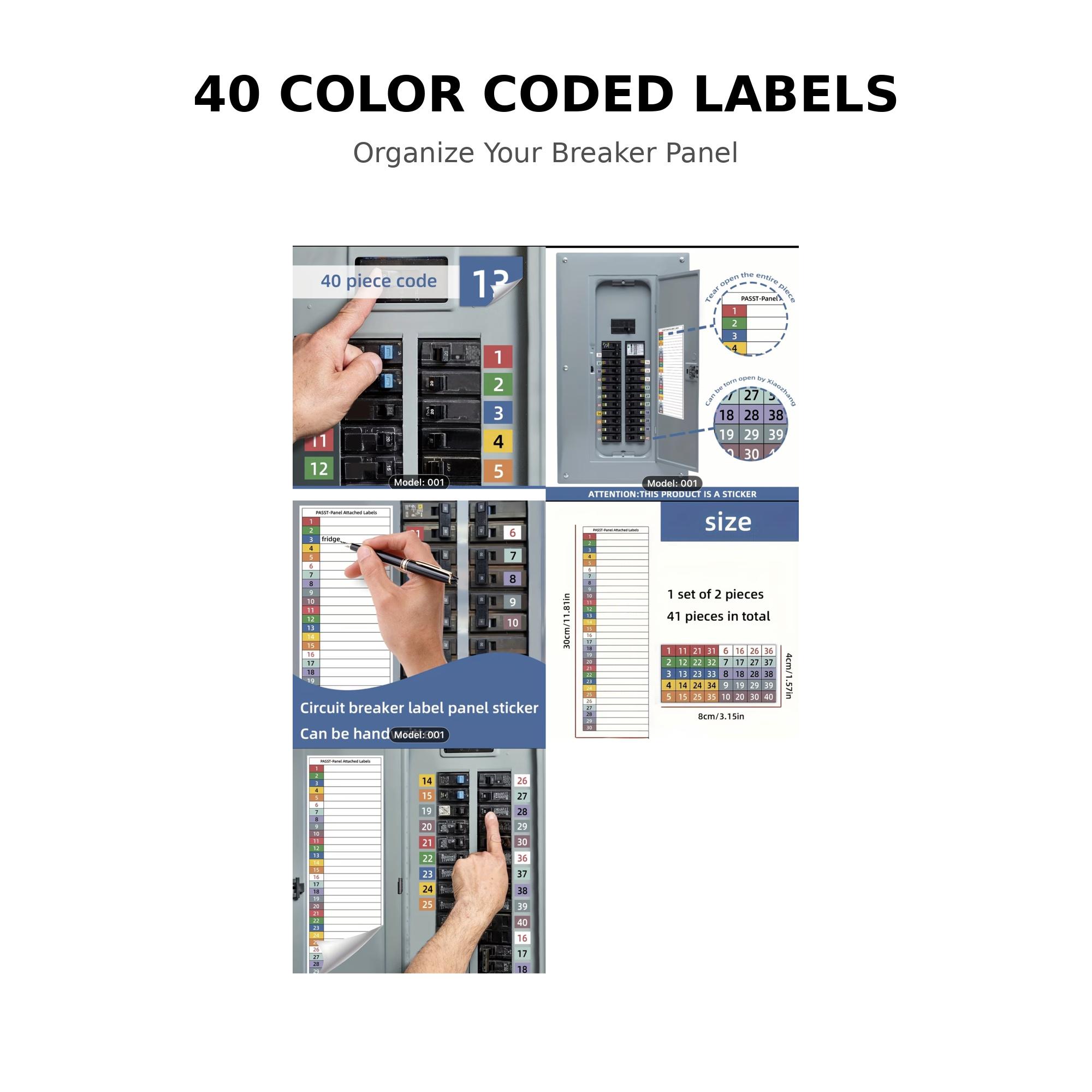 Breaker Directory Sticker 30 Circuit- Adhesive Breaker Panel Label Directory Multi Color - Etsy