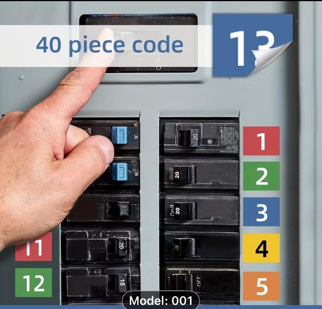 40pcs Circuit Breaker Panel Label Stickers – Color Coded (not A PDF) - Etsy