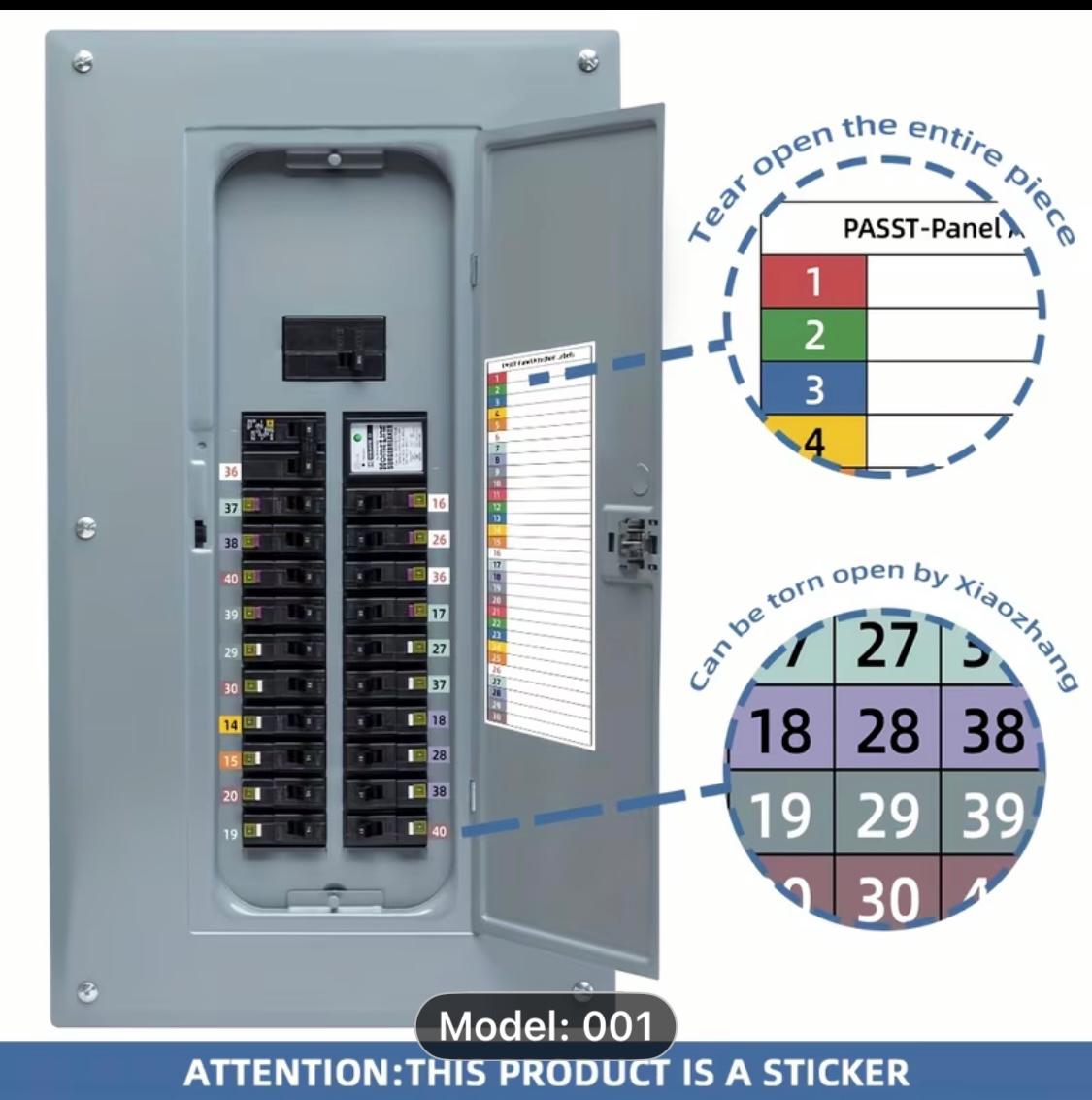 30 Circuit- Adhesive Breaker Panel Label Directory Multi Color - Etsy