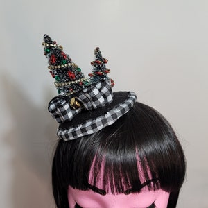 Christmas Trees Buffalo Plaid Holiday Fascinator
