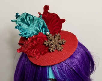 Jewel Tone Christmas Glam Snowflake Fascinator