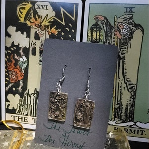 Tarot Card Earrings Major Arcana The Tower and The Hierophant