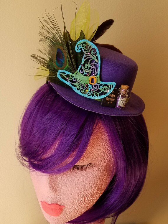 Magic Spells Embellished Witch Hat Mini Top Hat Fascinator | Etsy