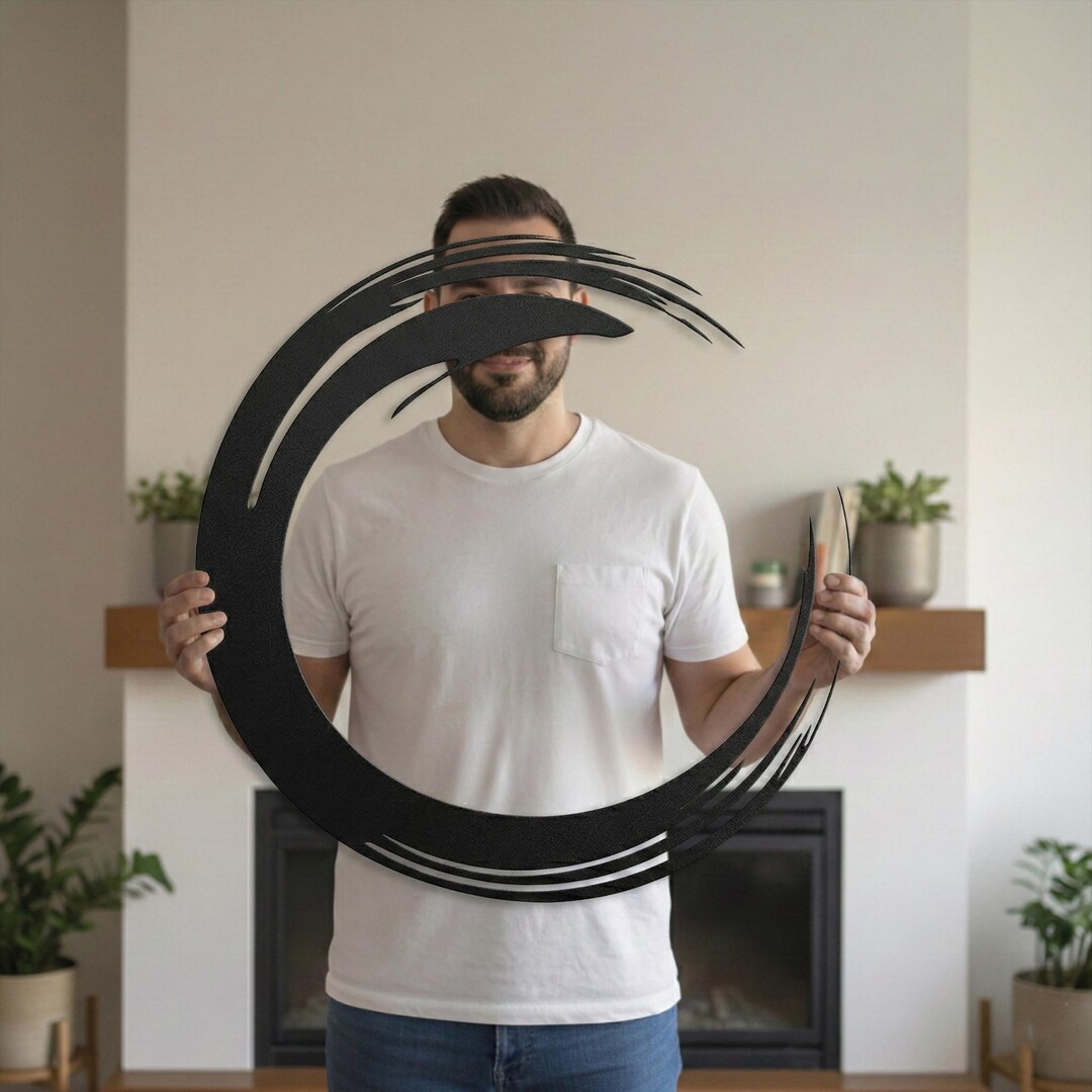 Enso Circle Metal Wall Art: Modern Zen Decor - Etsy