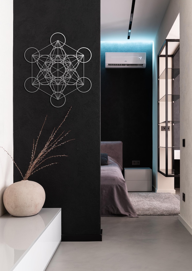Metatron's Cube Metal Wall Art – Sacred Geometry Geometric Wall Decor ...