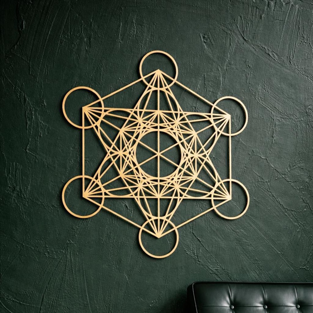 Gold Metatrons Cube Metal Art – Sacred Geometry Wall Decor - Etsy