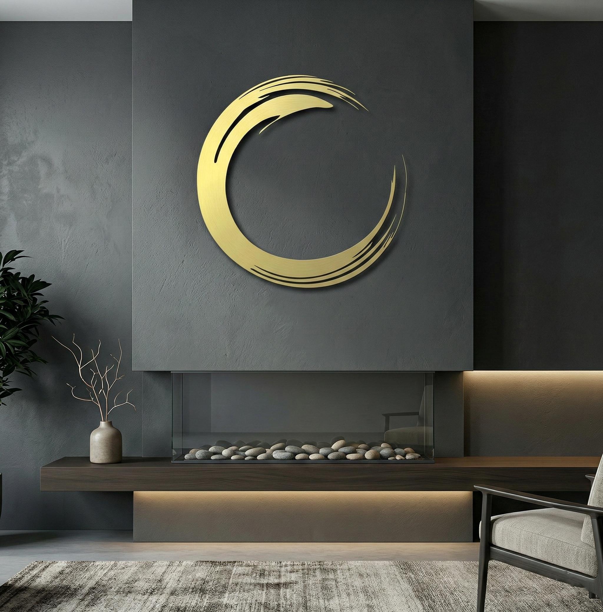 Enso Circle Metal Wall Art: Modern Zen Decor - Etsy