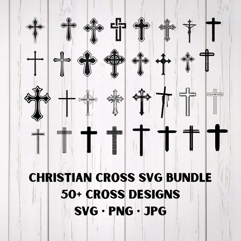 Christian Cross SVG Bundle | 50+ Religious Designs (svg, Png, Jpg) - Etsy