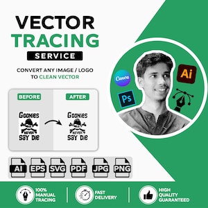 Servicio de trazado vectorial manual / Conversión de logotipo a SVG / Conversión de ráster a vector / Conversión de imagen a SVG / Archivos ai, eps, svg, pdf, png, jpg