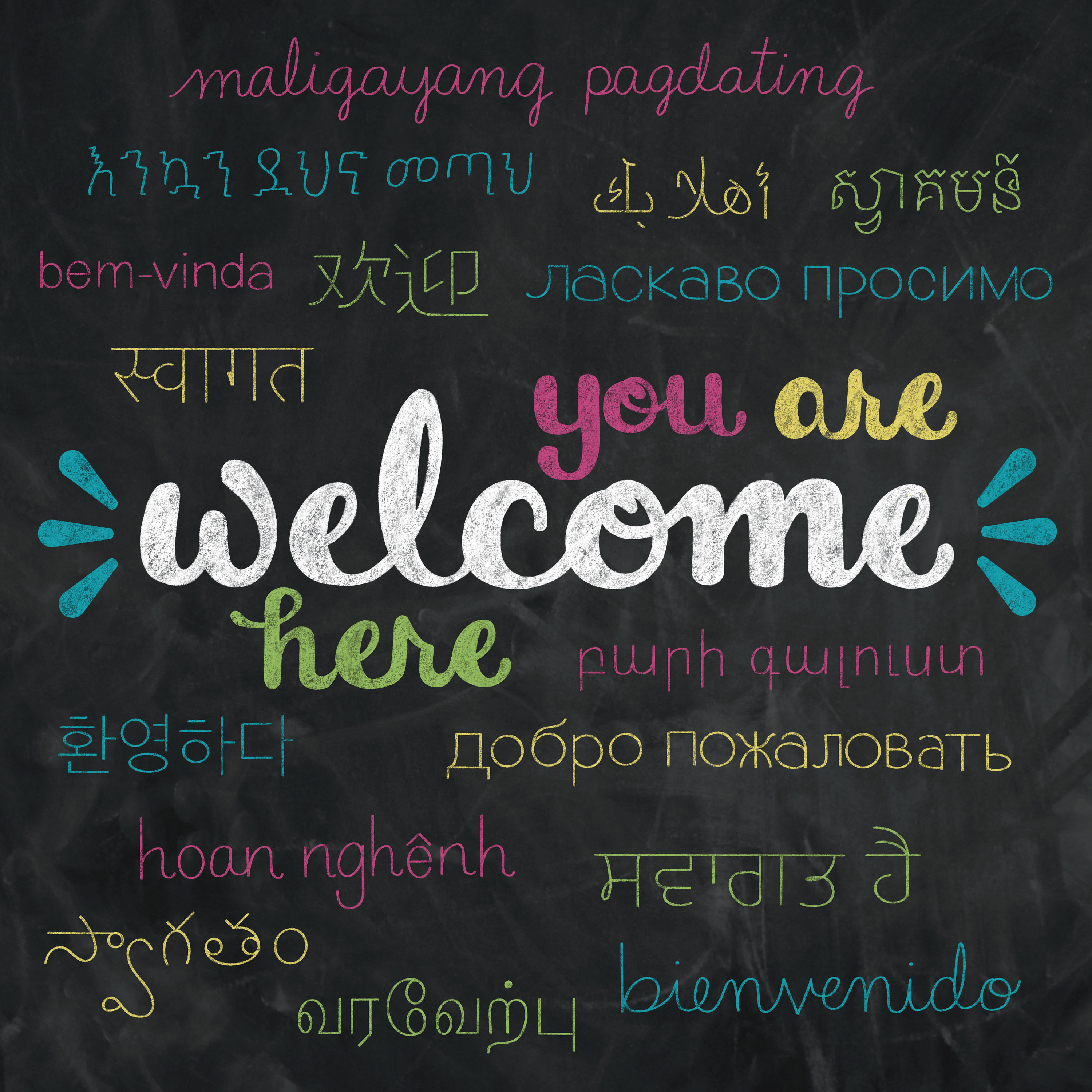 Welcome In Many Languages Poster
