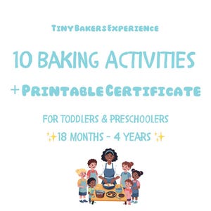 Libro de actividades y experiencias para pequeños panaderos: 10 actividades de repostería imprimibles y certificado para niños pequeños y preescolares.