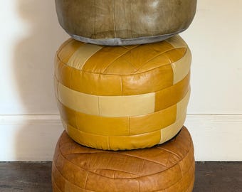 Vintage 1970’s De Sede Leather Ottomans