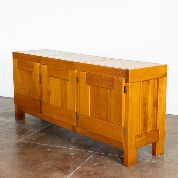 Vintage 1970s French Maison Regain Elm Cabinet