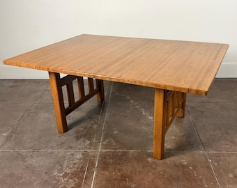 Vintage 1980's solid oak dining table