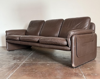 Vintage 1970s Brown Leather DeSede DS-61 Sofa
