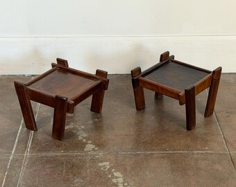 Vintage 1970s Brazilian Rosewood Side Tables