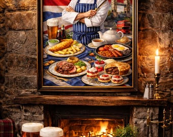 Póster de cocina de pub británico (descarga digital)