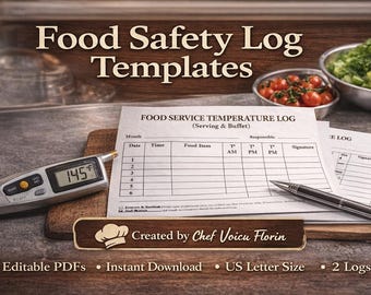 HACCP Food Service Temperature Log Template | Food Safety Compliance (PDF/DOCX)