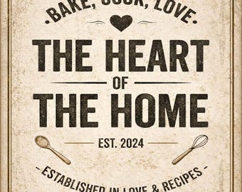 Backen Kochen Liebe Herz Haus Küche Druck (digitaler Download)
