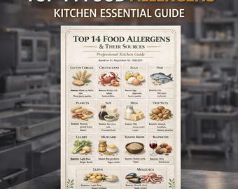 Food Allergen Poster | Haccp Kitchen Safety Guide (Digital Download)